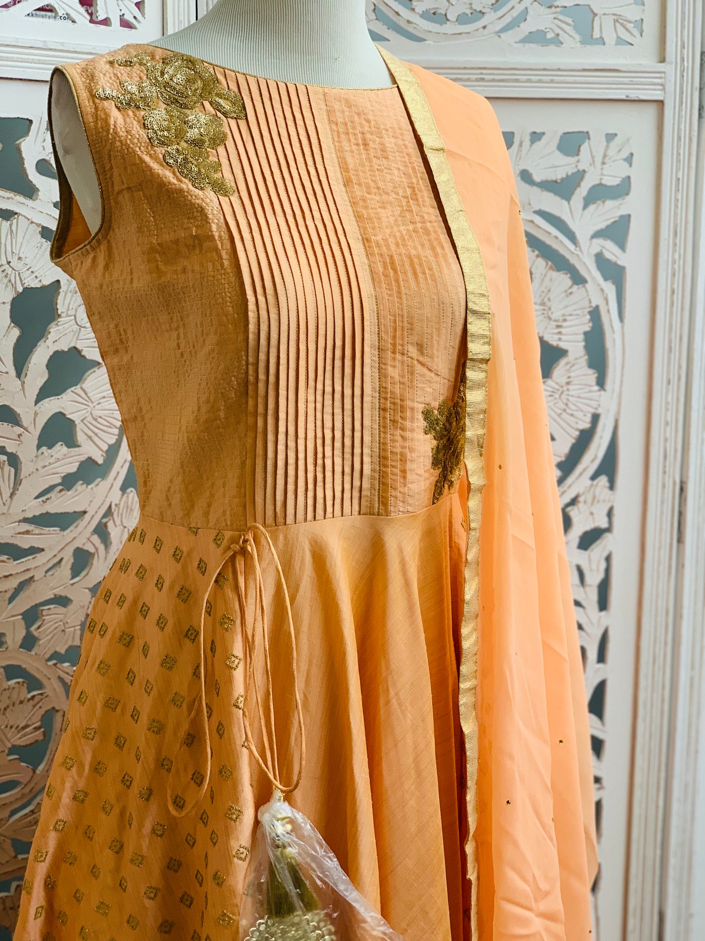 Peach Anarkali Suit - Sakkhi Style