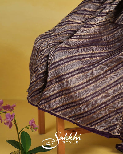 PURPLE BANARSI TISSUE SAREE WITH BLOUSE