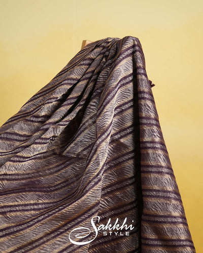 PURPLE BANARSI TISSUE SAREE WITH BLOUSE