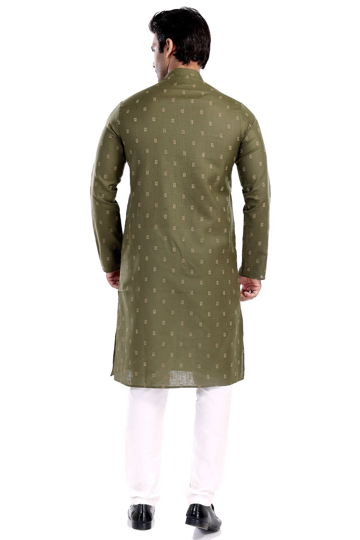 OLIVE GREEN KURTA PYJAMA SET