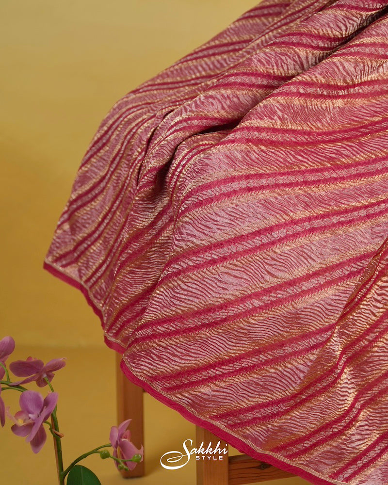 RANI PINK BANARASI TISSUE SAREE WITH BLOUSE