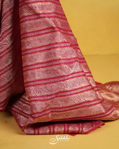 RANI PINK BANARASI TISSUE SAREE WITH BLOUSE