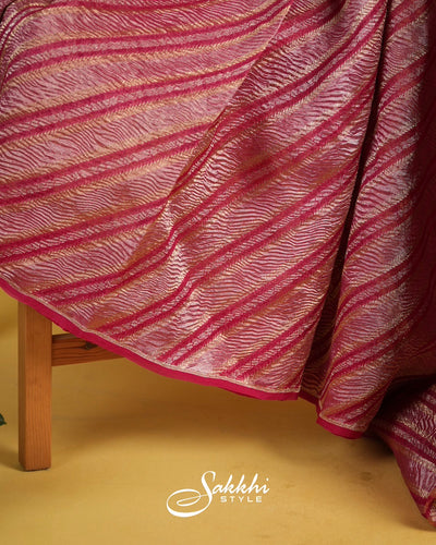 RANI PINK BANARASI TISSUE SAREE WITH BLOUSE