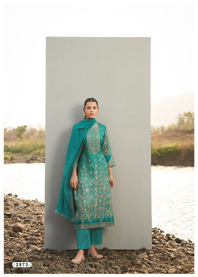 TURQUOISE COLORED THREE PIECE STRAIGHT CUT SUIT SET