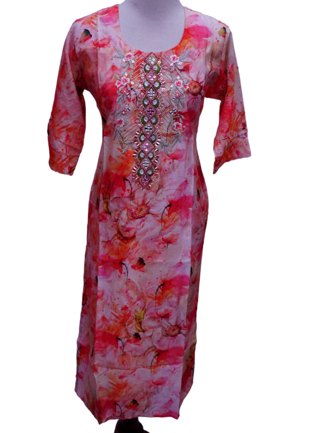 LIGHT PINK PRINTED KURTI