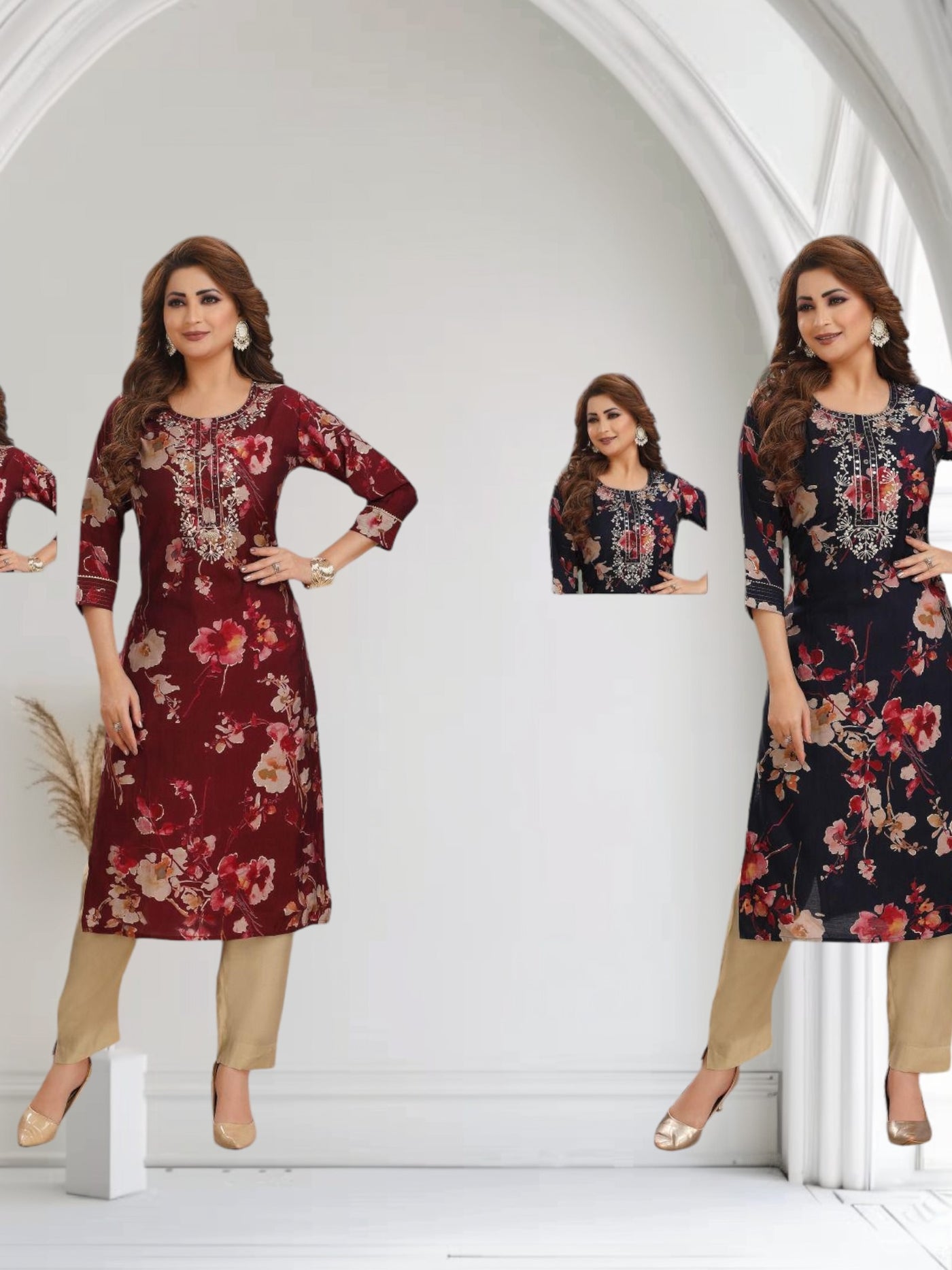 Stylish Floral Embroidered Kurti