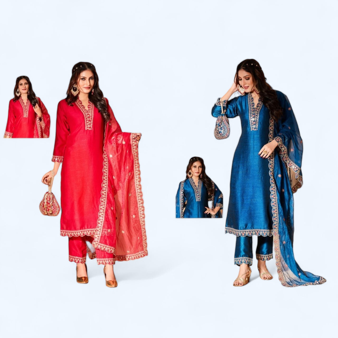 Elegant Embroidered 3-Piece Salwar Suit Set