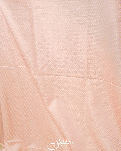 Powder peach banarasi mashru saree with blouse