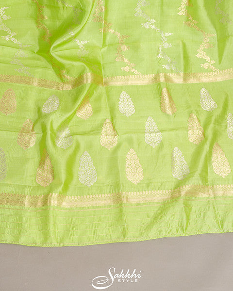 Fresh green raw mango saree with blouse