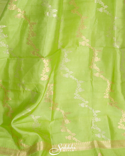 Fresh green raw mango saree with blouse