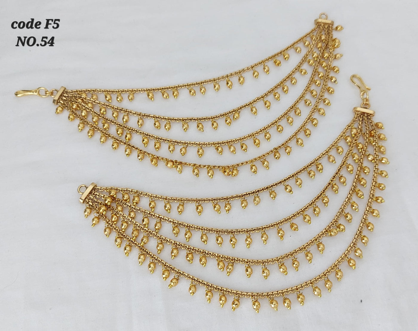 Gold plated four layered ear chain