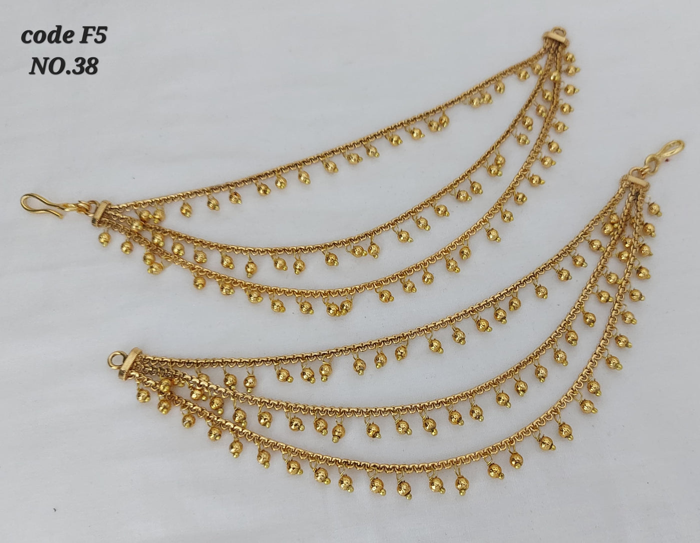 Gold plated triple layered ear chain