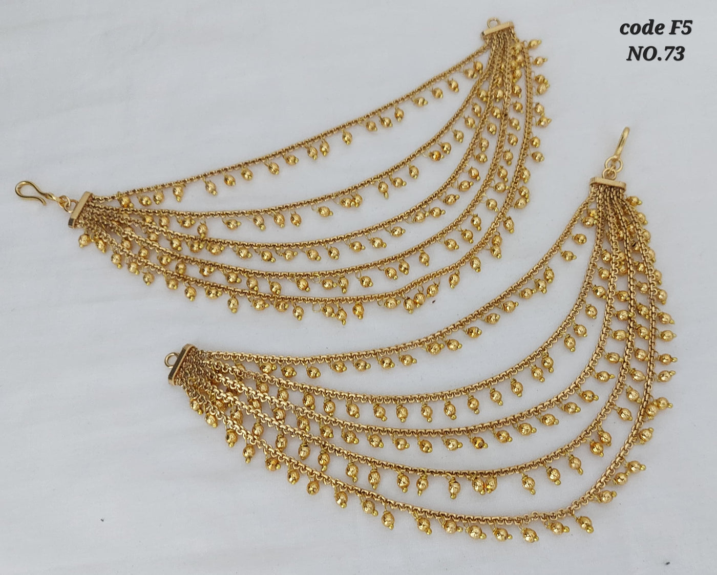 Gold plated five layered ear chain