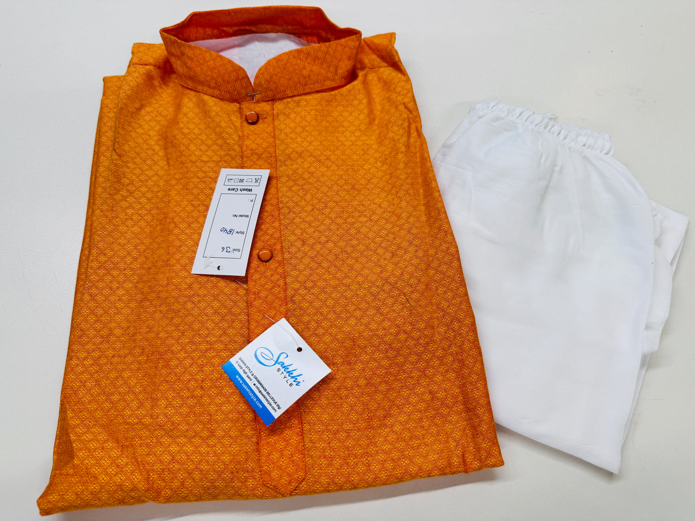 ORANGE KURTA PYJAMA