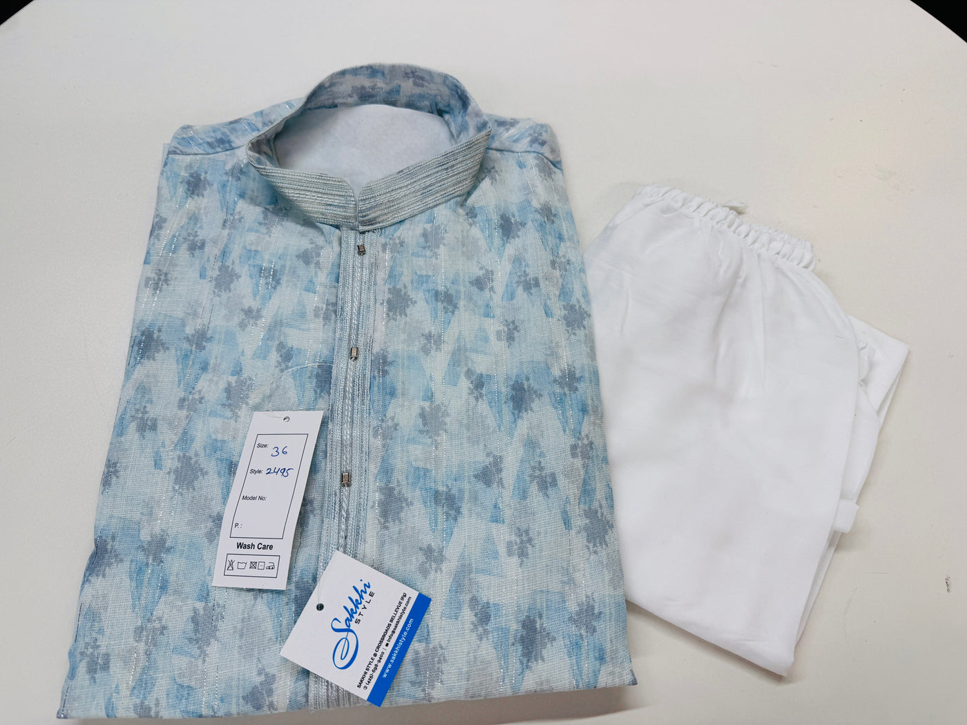 ICE BLUE KURTA PYJAMA