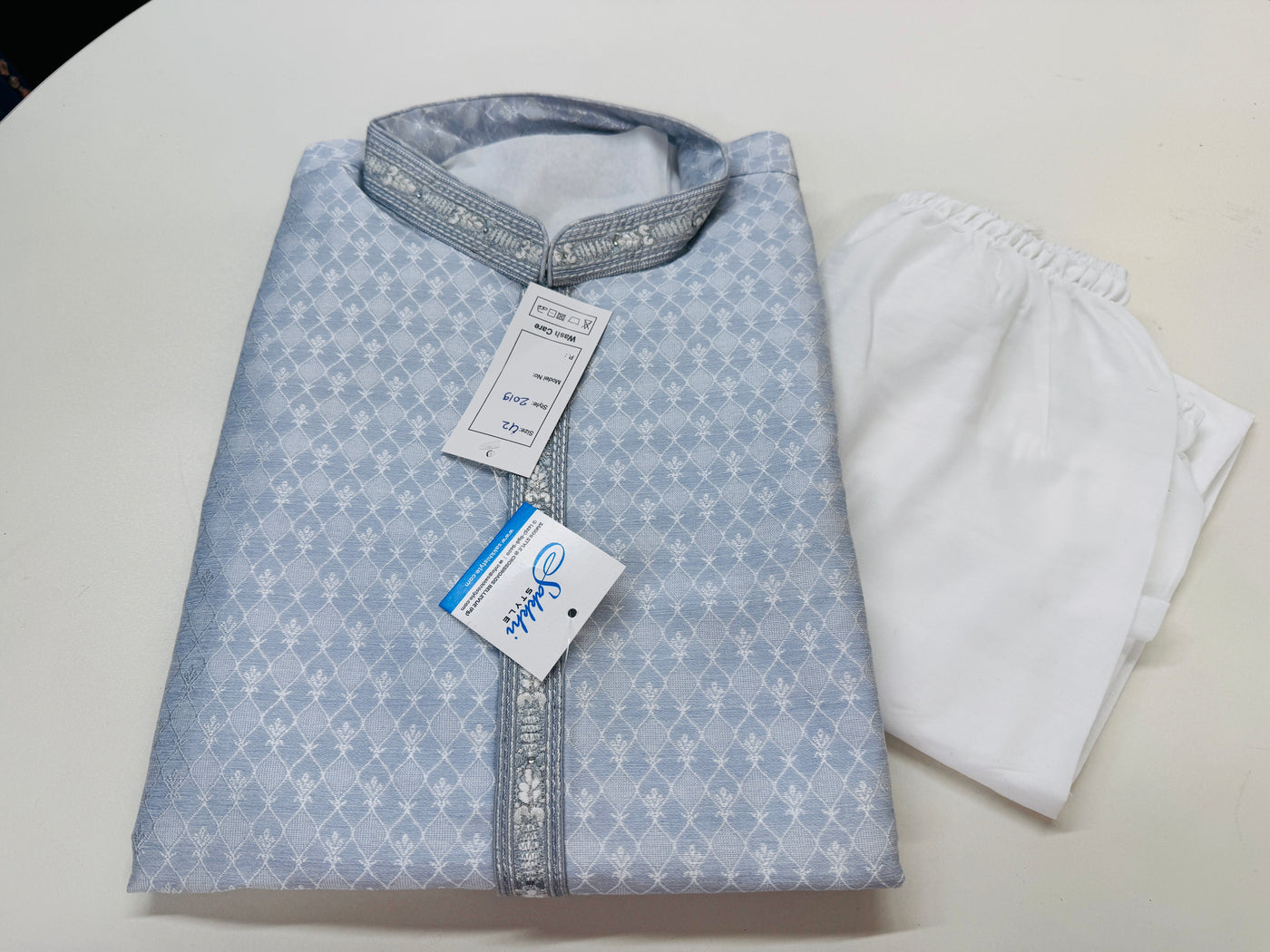 LIGHT BLUE KURTA PYJAMA