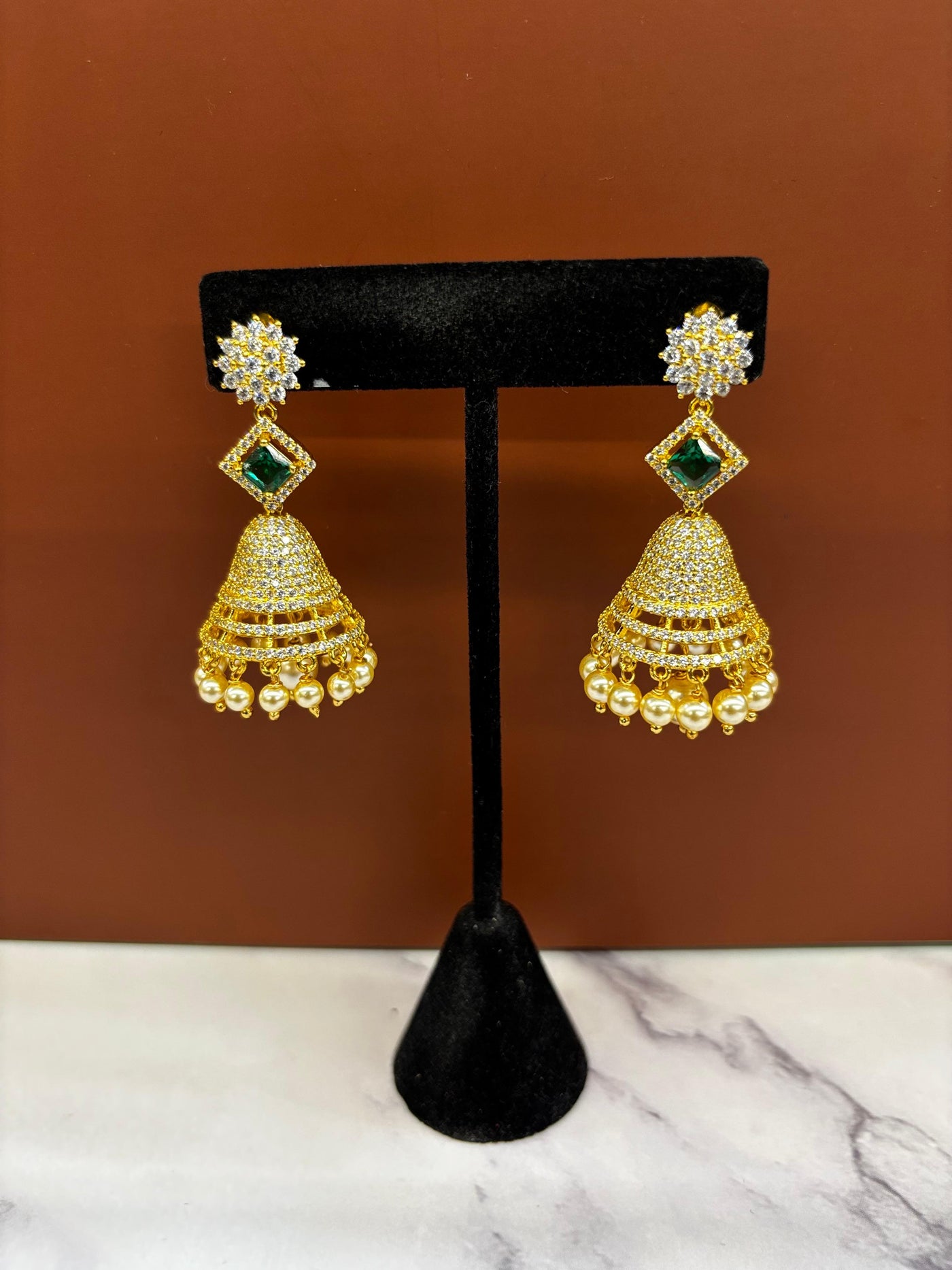 Moissanite bell shaped earrings