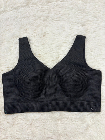 Ink black stitched blouse