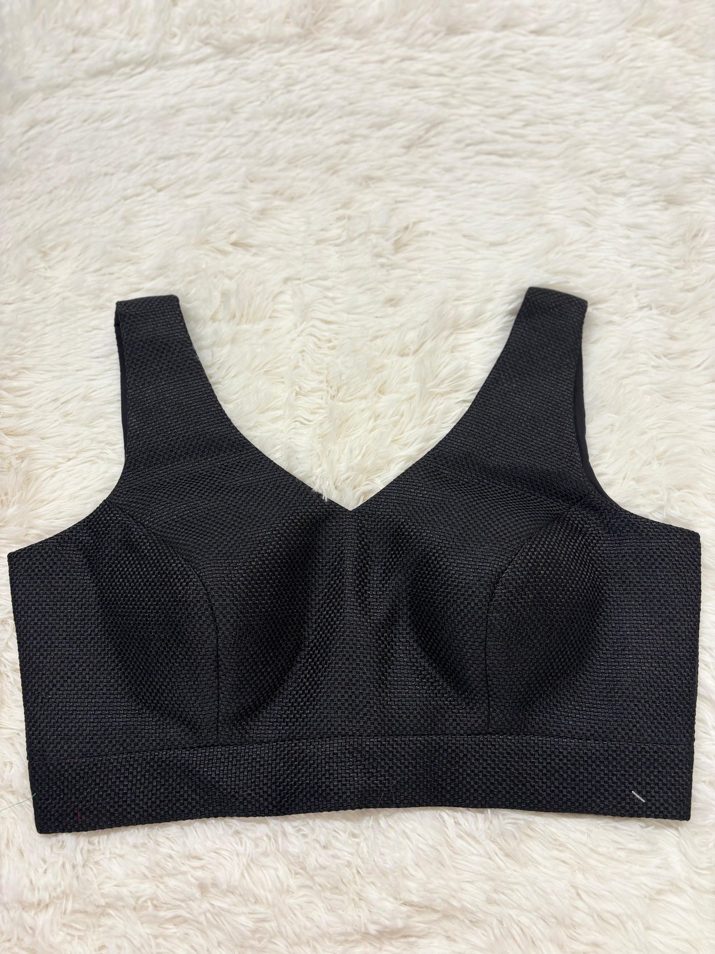 Ink black stitched blouse