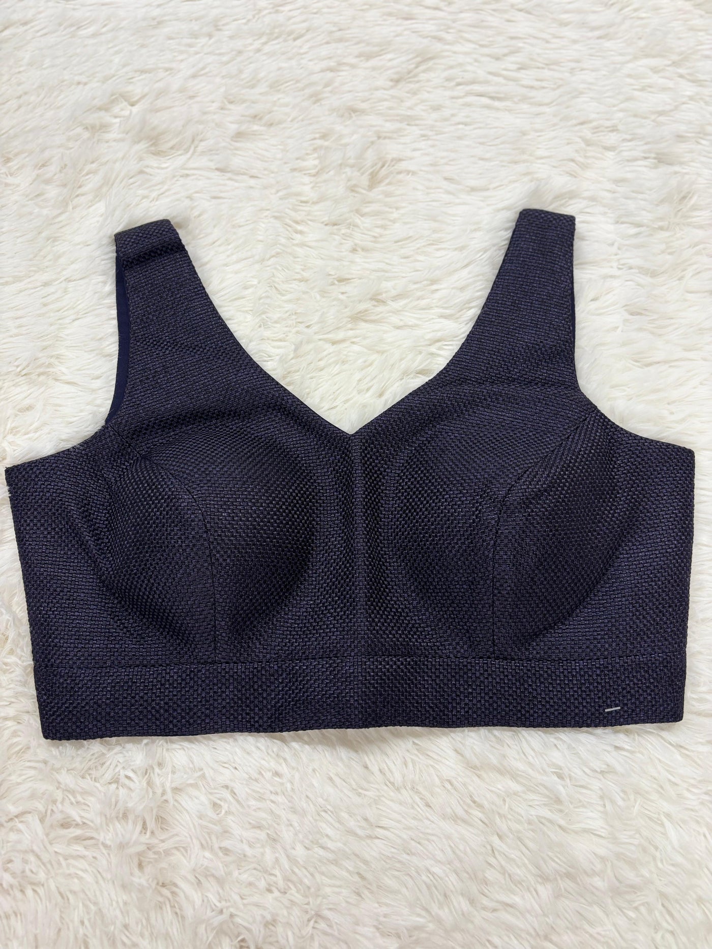 Ink blue stitched blouse