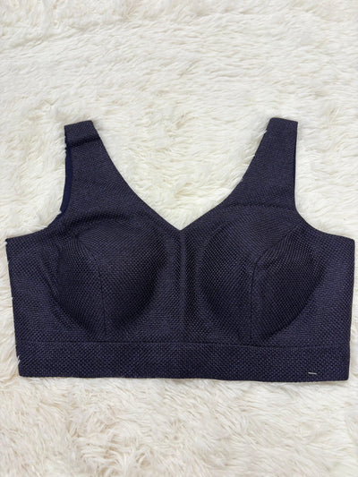 Ink blue stitched blouse