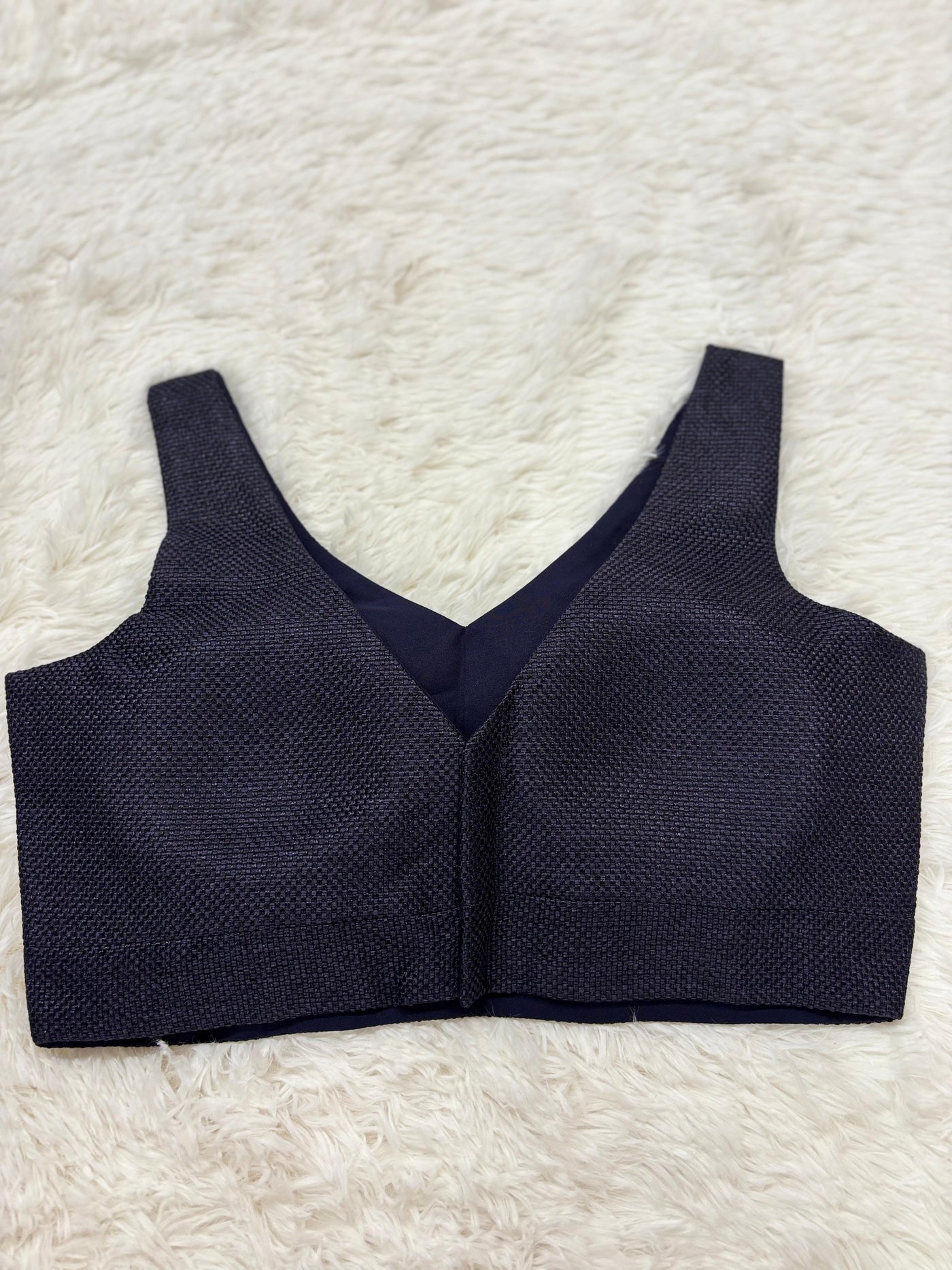 Ink blue stitched blouse