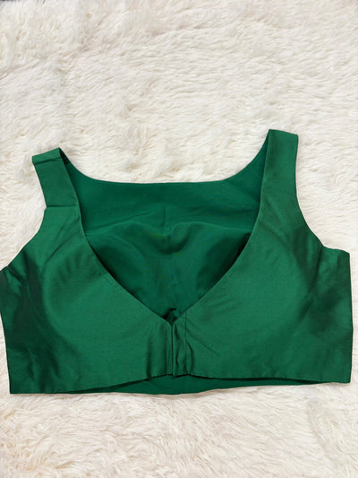 Viridian green stitched blouse