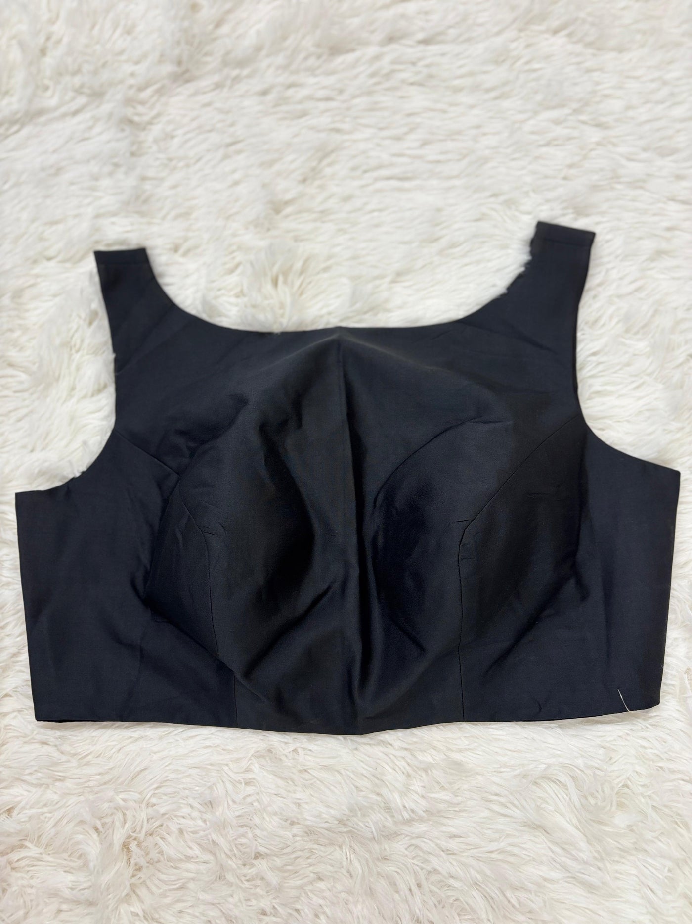 Midnight black stitched blouse