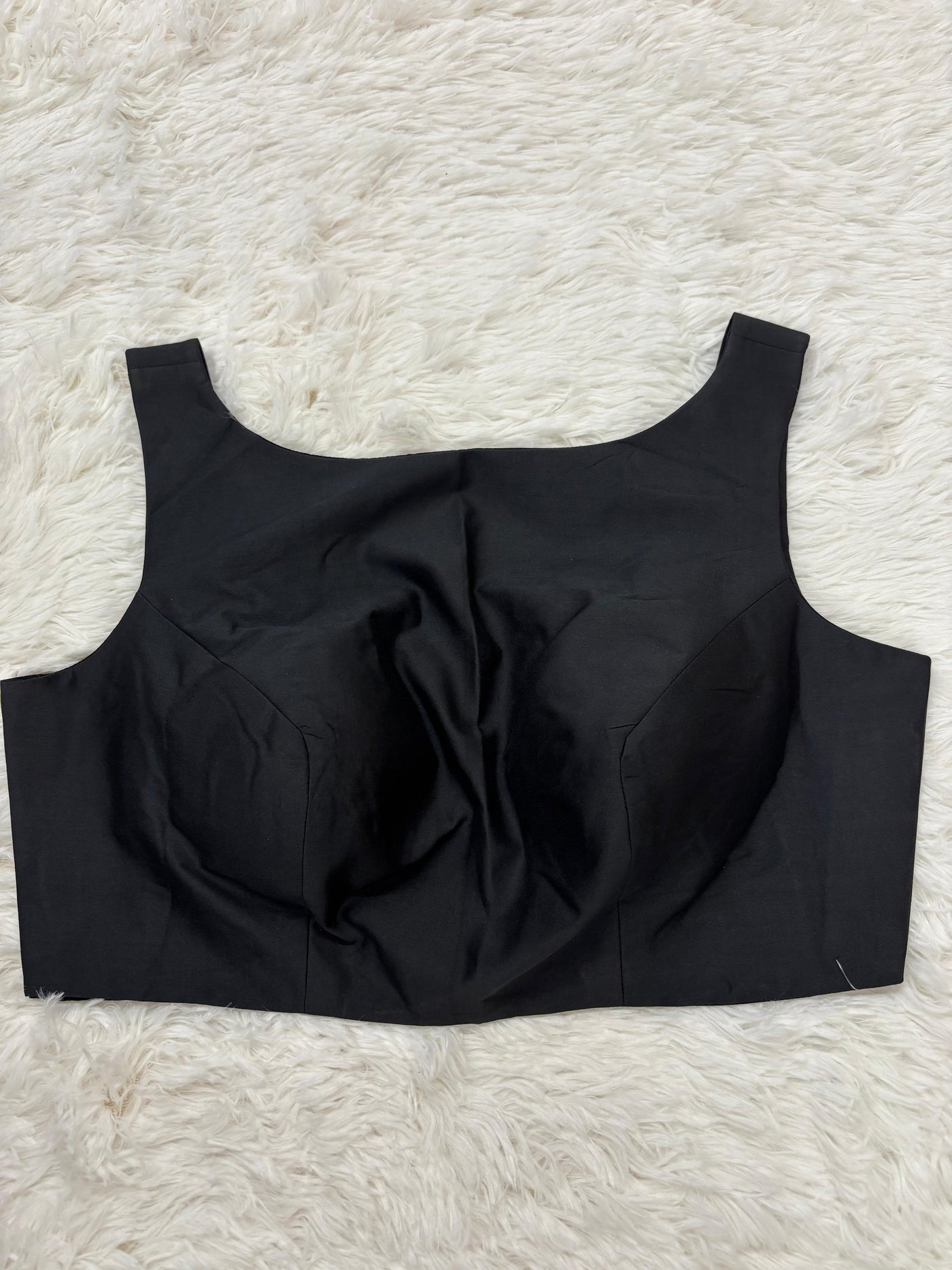 Midnight black stitched blouse
