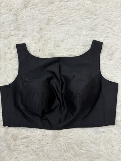 Midnight black stitched blouse