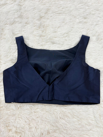 Midnight blue stitched blouse