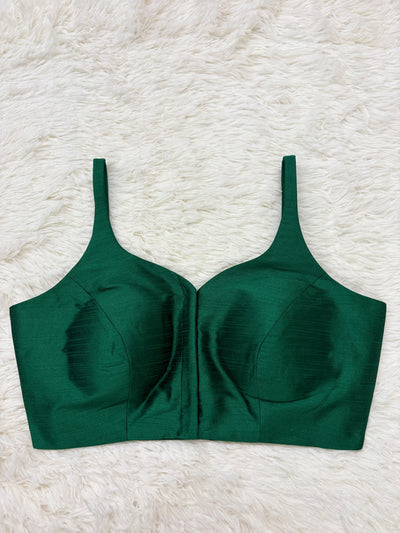 Forest green stitched blouse