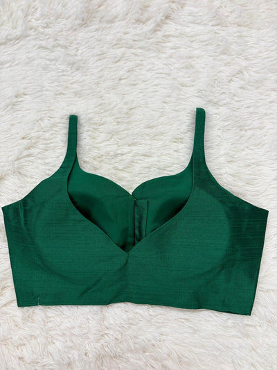 Forest green stitched blouse