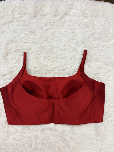 Cherry red stitched blouse