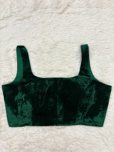 Emerald green stitched blouse