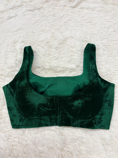 Emerald green stitched blouse