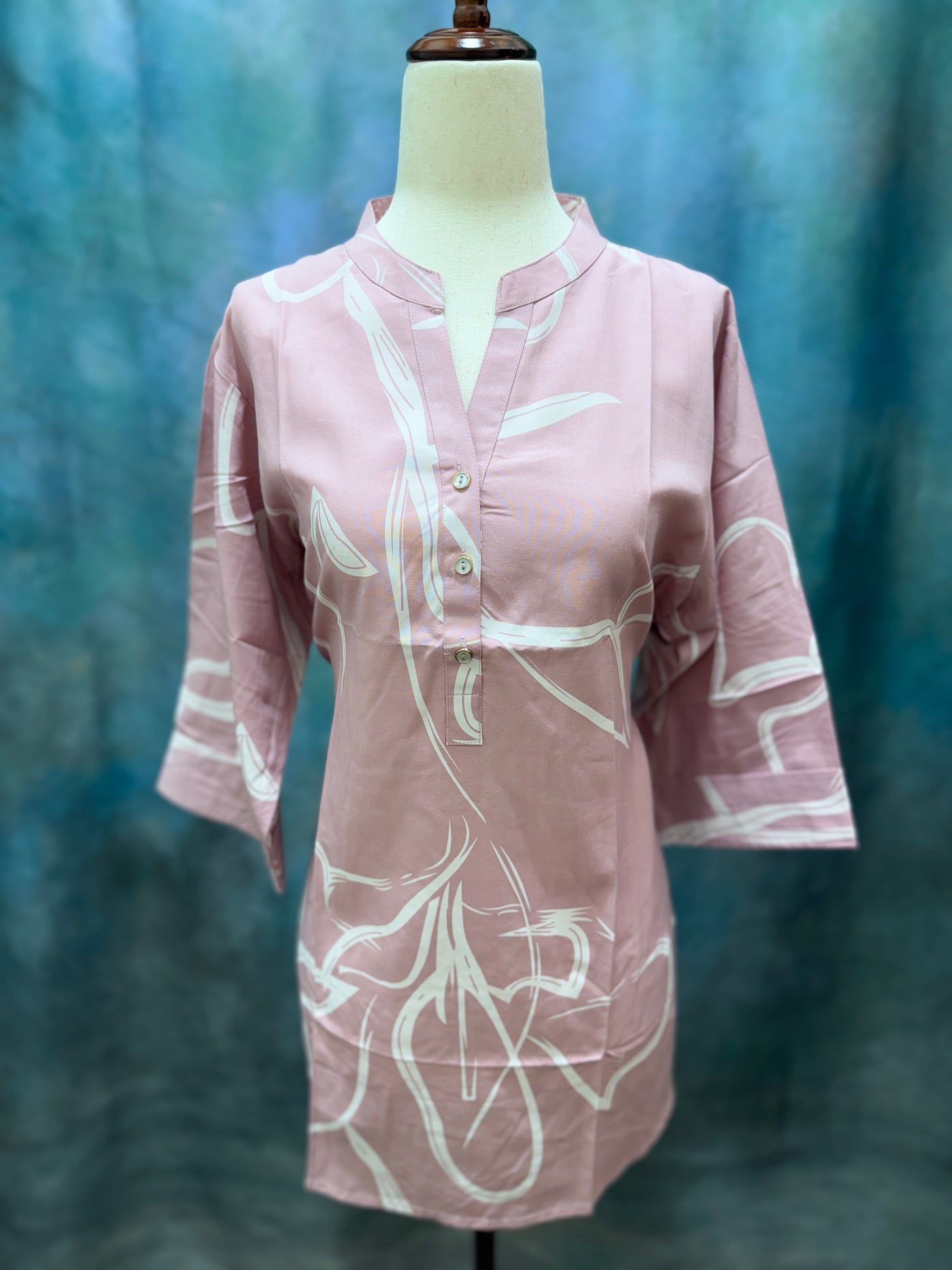 Blush Pink Abstract Printed Casual Kurti