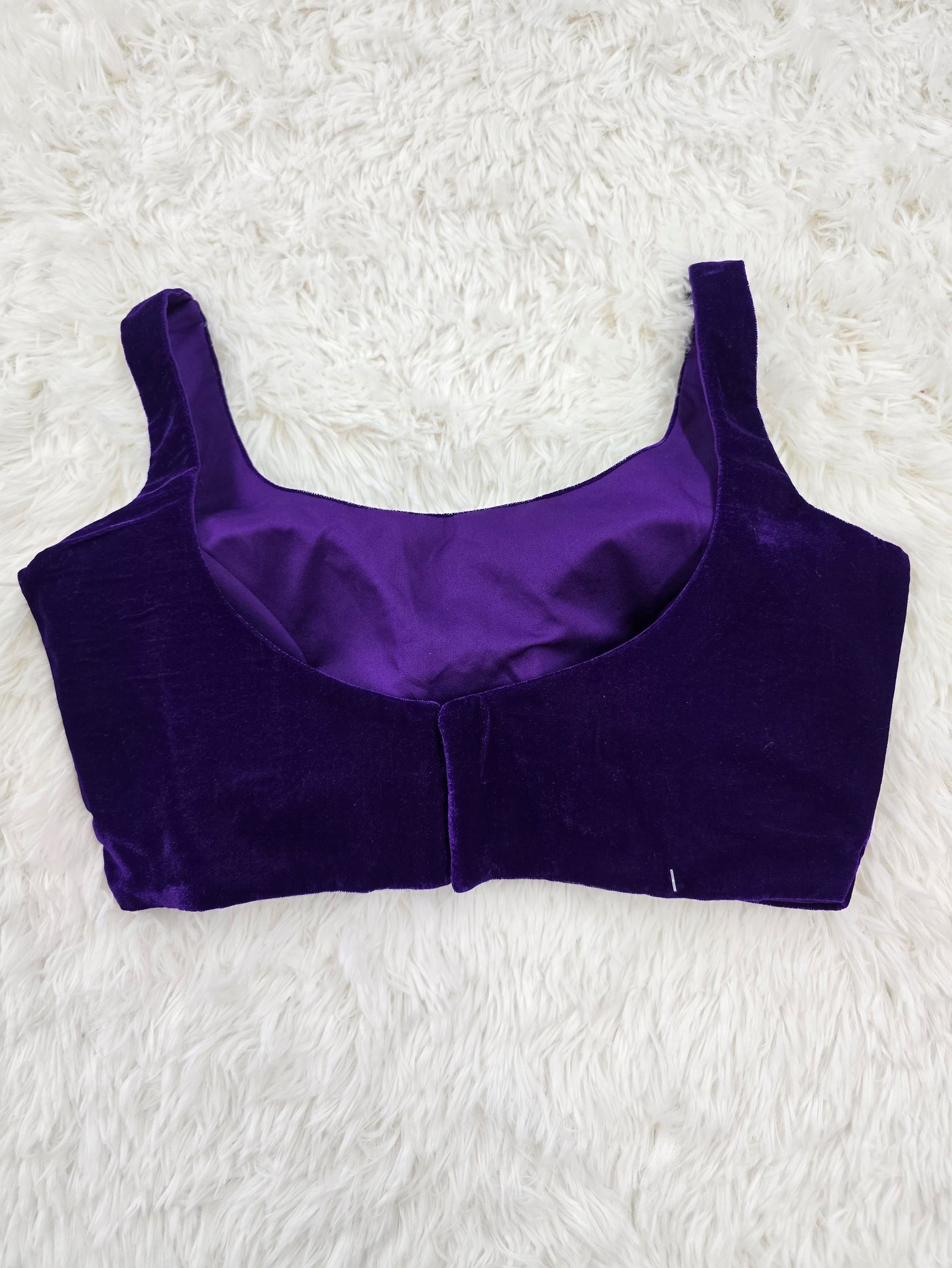 Purple Velvet Sleeveless Blouse