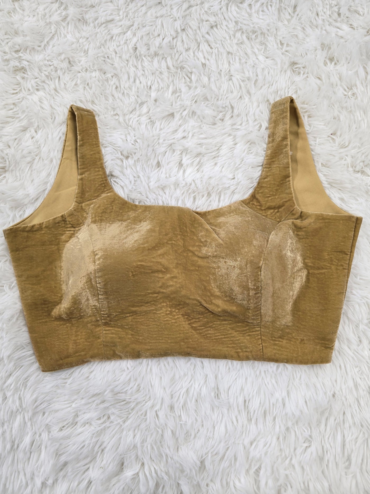 Golden Velvet Sleeveless Blouse