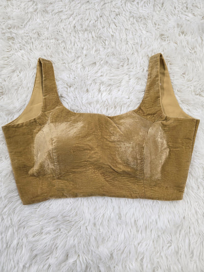 Golden Velvet Sleeveless Blouse