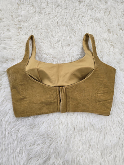 Golden Velvet Sleeveless Blouse