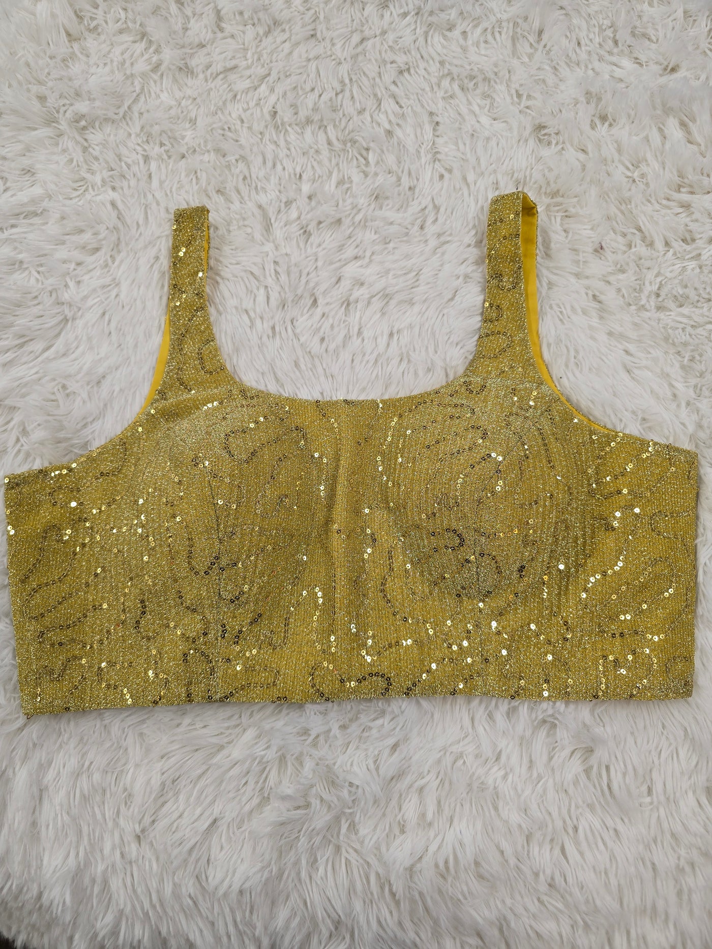 Golden Sequin Sleeveless Blouse