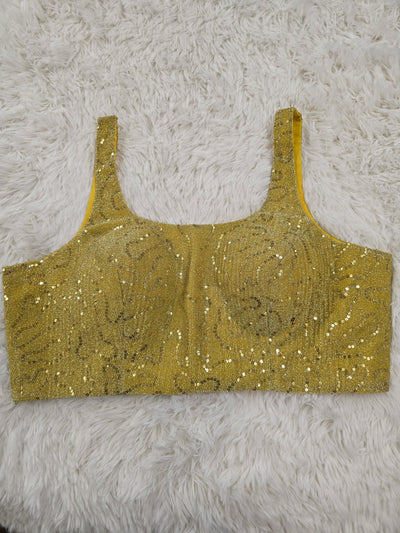 Golden Sequin Sleeveless Blouse