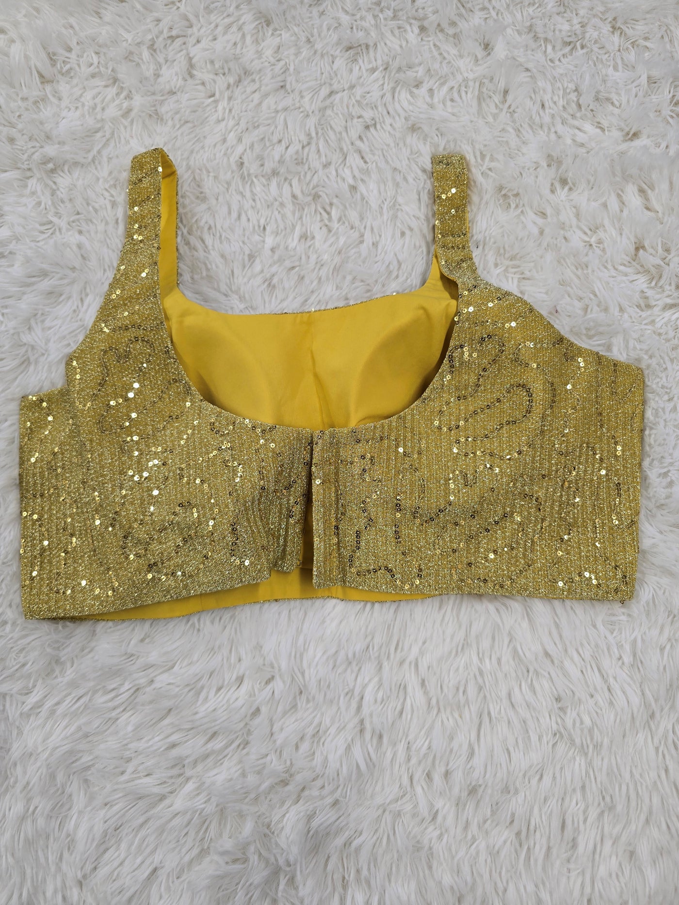 Golden Sequin Sleeveless Blouse