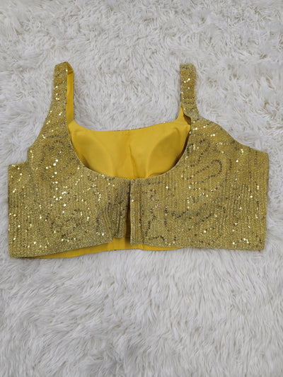 Golden Sequin Sleeveless Blouse
