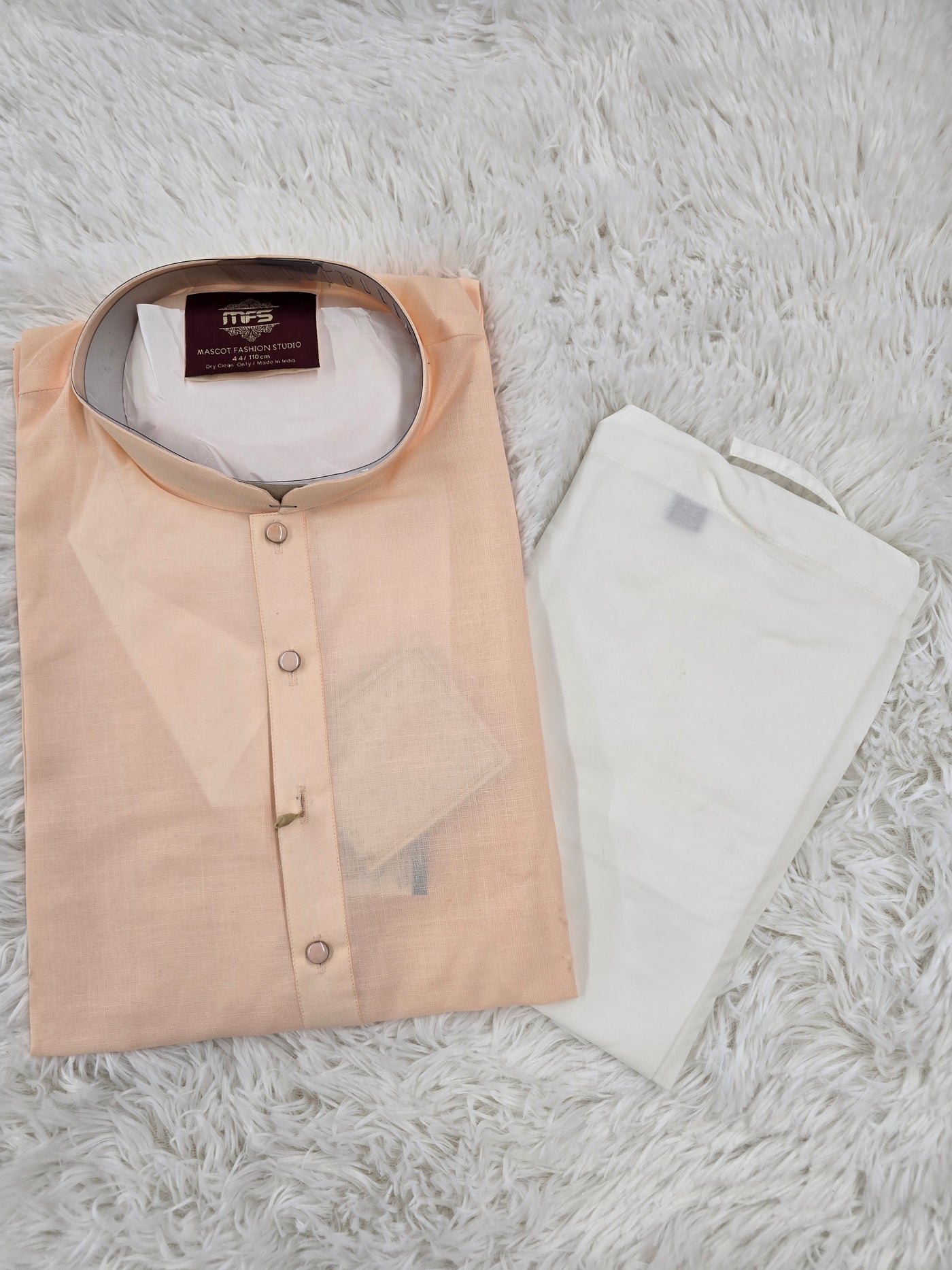 Men’s Peach Kurta Pajama Set