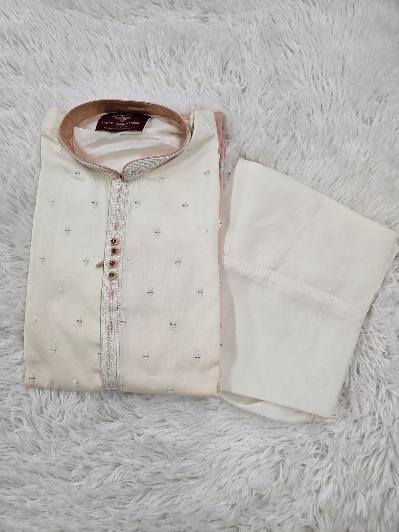 Men’s Cream and Peach Ombre Kurta Pyjama