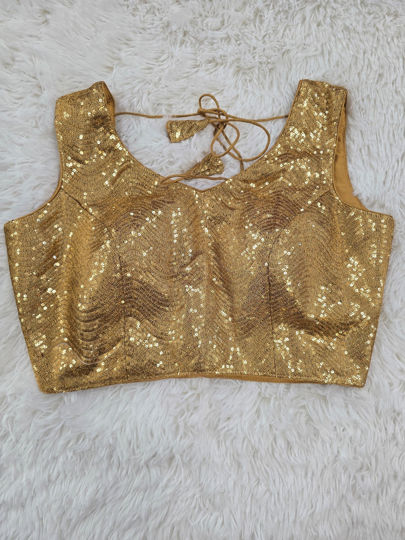 Golden Sequin Readymade Blouse