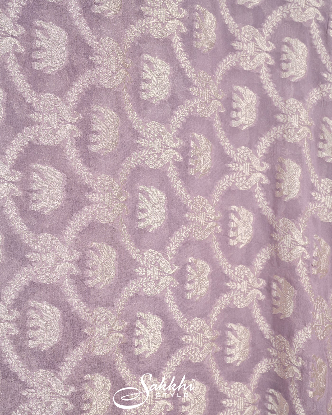 FADED LAVENDER BANARASI GEORGETTE SAREE