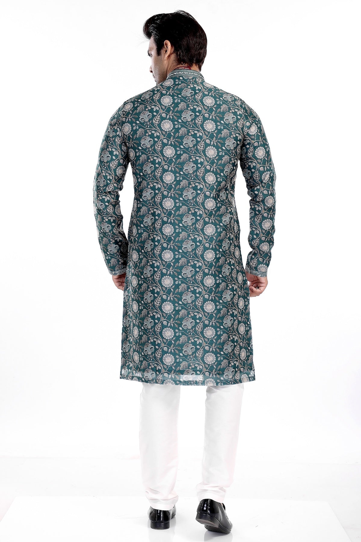 STONE GREEN KURTA PYJAMA SET